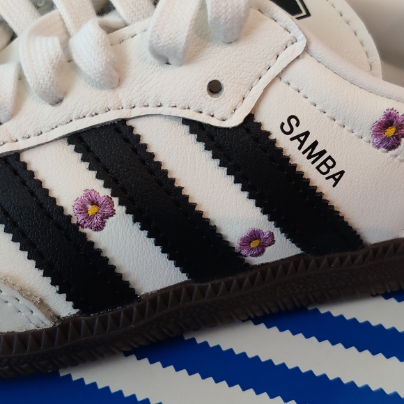 NEW Adidas Women's Samba OG Floral Embroidery Sneakers 5.5 - Picture 7 of 9